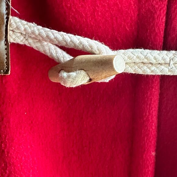 Vintage Eddie Bauer Toggle Button Duffle Coat Red Wool - Picture 7 of 10